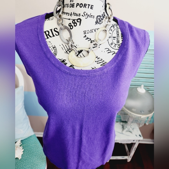 NWT Laura Ashley Plus Size Violet Sleeveless Top - Picture 4 of 8